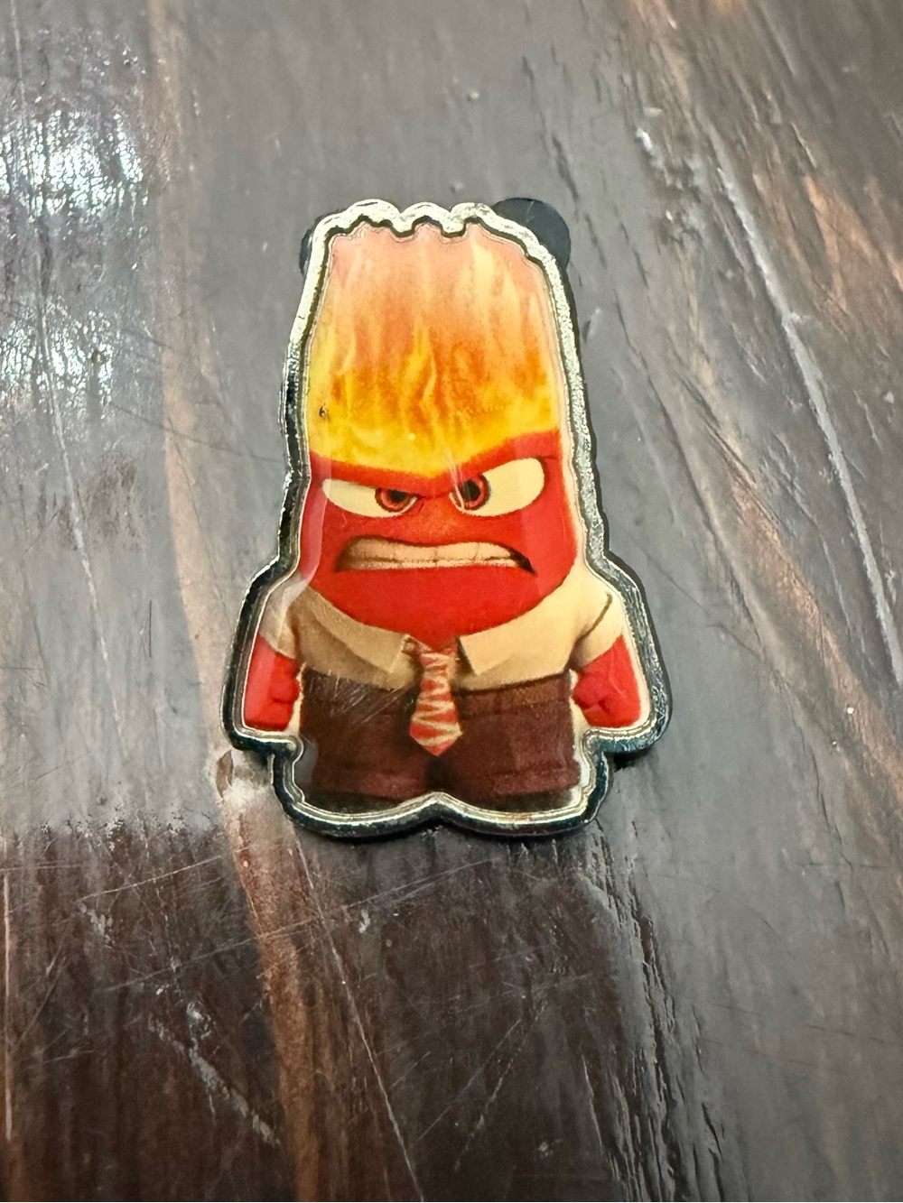Disney Pixar Inside Out Anger Enamel Pin 2015 Collectible Red Character Lapel